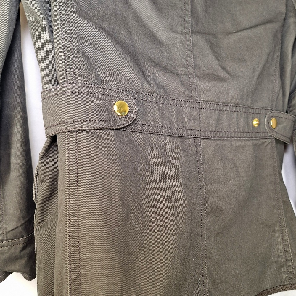 J.Crew Women XS Relaxed Boyfriend Field Jacket Green Army Waist Cinch Style NWOT - Picture 4 of 11